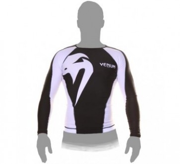 Venum 'Giant' rashguard long sleeves black and white